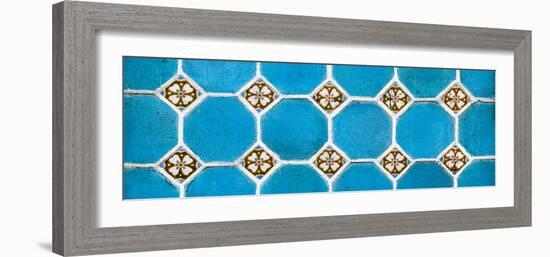 ¡Viva Mexico! Panoramic Collection - Wall of Blue Mosaics-Philippe Hugonnard-Framed Photographic Print