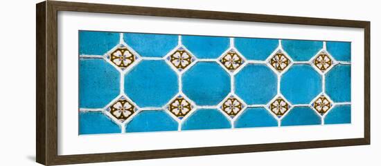 ¡Viva Mexico! Panoramic Collection - Wall of Blue Mosaics-Philippe Hugonnard-Framed Photographic Print