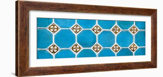 ¡Viva Mexico! Panoramic Collection - Wall of Blue Mosaics-Philippe Hugonnard-Framed Photographic Print