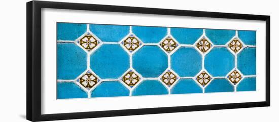 ¡Viva Mexico! Panoramic Collection - Wall of Blue Mosaics-Philippe Hugonnard-Framed Photographic Print