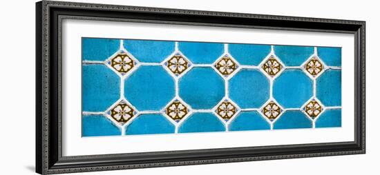 ¡Viva Mexico! Panoramic Collection - Wall of Blue Mosaics-Philippe Hugonnard-Framed Photographic Print