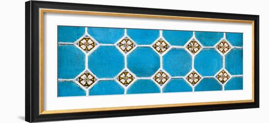 ¡Viva Mexico! Panoramic Collection - Wall of Blue Mosaics-Philippe Hugonnard-Framed Photographic Print