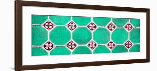 ¡Viva Mexico! Panoramic Collection - Wall of Green Mosaics-Philippe Hugonnard-Framed Photographic Print