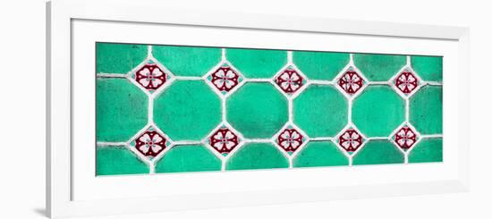 ¡Viva Mexico! Panoramic Collection - Wall of Green Mosaics-Philippe Hugonnard-Framed Photographic Print