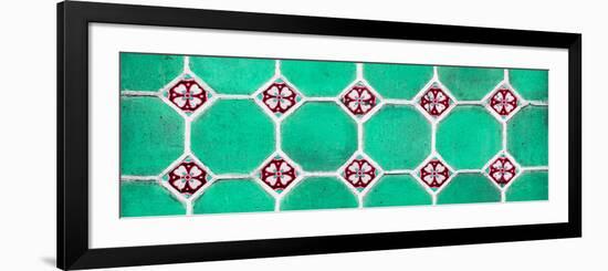 ¡Viva Mexico! Panoramic Collection - Wall of Green Mosaics-Philippe Hugonnard-Framed Photographic Print