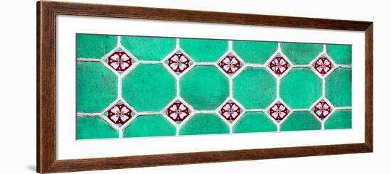 ¡Viva Mexico! Panoramic Collection - Wall of Green Mosaics-Philippe Hugonnard-Framed Photographic Print