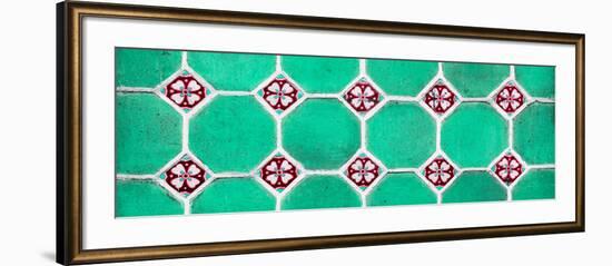 ¡Viva Mexico! Panoramic Collection - Wall of Green Mosaics-Philippe Hugonnard-Framed Photographic Print