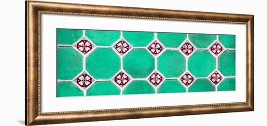 ¡Viva Mexico! Panoramic Collection - Wall of Green Mosaics-Philippe Hugonnard-Framed Photographic Print