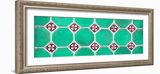 ¡Viva Mexico! Panoramic Collection - Wall of Green Mosaics-Philippe Hugonnard-Framed Photographic Print