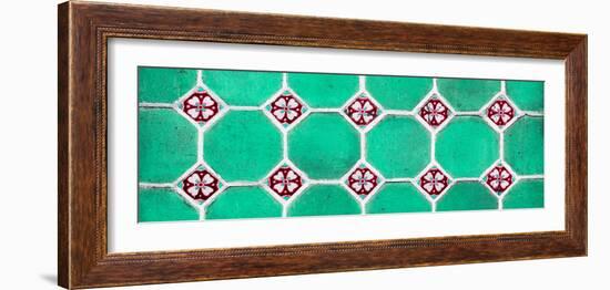 ¡Viva Mexico! Panoramic Collection - Wall of Green Mosaics-Philippe Hugonnard-Framed Photographic Print