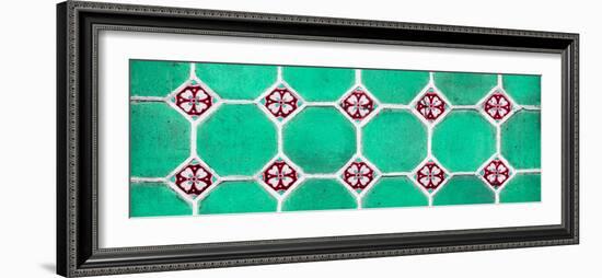 ¡Viva Mexico! Panoramic Collection - Wall of Green Mosaics-Philippe Hugonnard-Framed Photographic Print