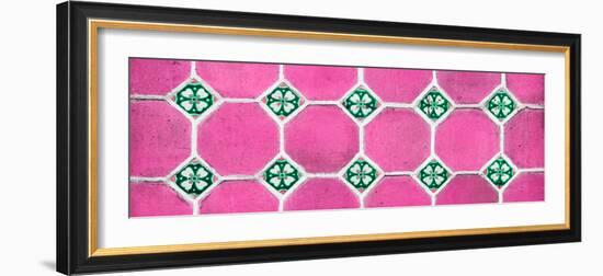 ¡Viva Mexico! Panoramic Collection - Wall of Pink Mosaics-Philippe Hugonnard-Framed Photographic Print