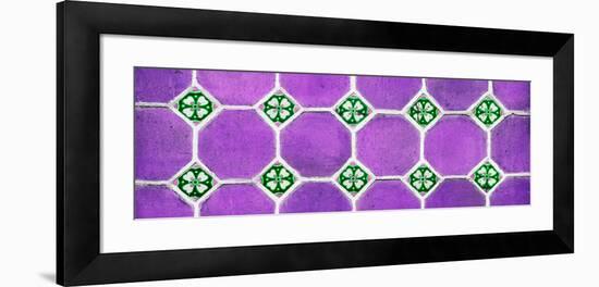 ¡Viva Mexico! Panoramic Collection - Wall of Purple Mosaics-Philippe Hugonnard-Framed Photographic Print