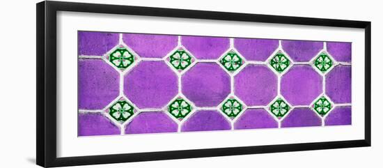 ¡Viva Mexico! Panoramic Collection - Wall of Purple Mosaics-Philippe Hugonnard-Framed Photographic Print