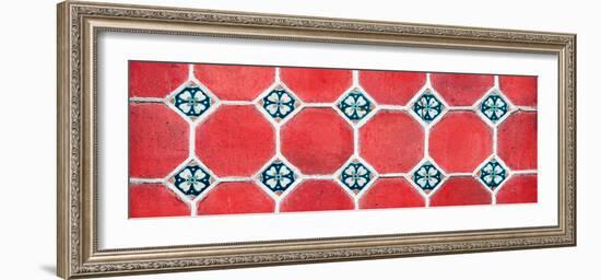 ¡Viva Mexico! Panoramic Collection - Wall of Red Mosaics-Philippe Hugonnard-Framed Photographic Print