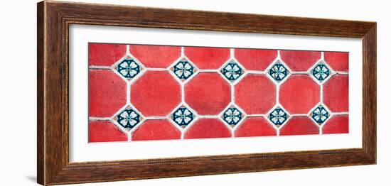 ¡Viva Mexico! Panoramic Collection - Wall of Red Mosaics-Philippe Hugonnard-Framed Photographic Print