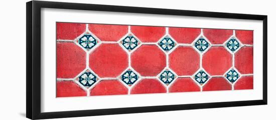 ¡Viva Mexico! Panoramic Collection - Wall of Red Mosaics-Philippe Hugonnard-Framed Photographic Print