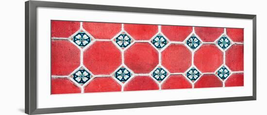 ¡Viva Mexico! Panoramic Collection - Wall of Red Mosaics-Philippe Hugonnard-Framed Photographic Print