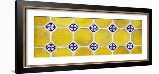 ¡Viva Mexico! Panoramic Collection - Wall of Yellow Mosaics-Philippe Hugonnard-Framed Photographic Print