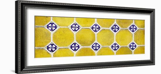 ¡Viva Mexico! Panoramic Collection - Wall of Yellow Mosaics-Philippe Hugonnard-Framed Photographic Print