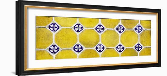 ¡Viva Mexico! Panoramic Collection - Wall of Yellow Mosaics-Philippe Hugonnard-Framed Photographic Print