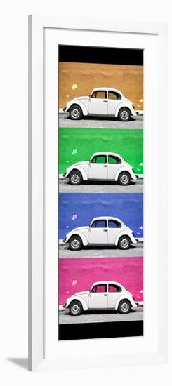 ¡Viva Mexico! Panoramic Collection - White VW Beetle Cars II-Philippe Hugonnard-Framed Photographic Print