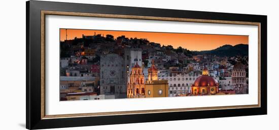 ¡Viva Mexico! Panoramic Collection - Yellow Church by Night I - Guanajuato-Philippe Hugonnard-Framed Photographic Print