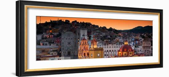 ¡Viva Mexico! Panoramic Collection - Yellow Church by Night I - Guanajuato-Philippe Hugonnard-Framed Photographic Print