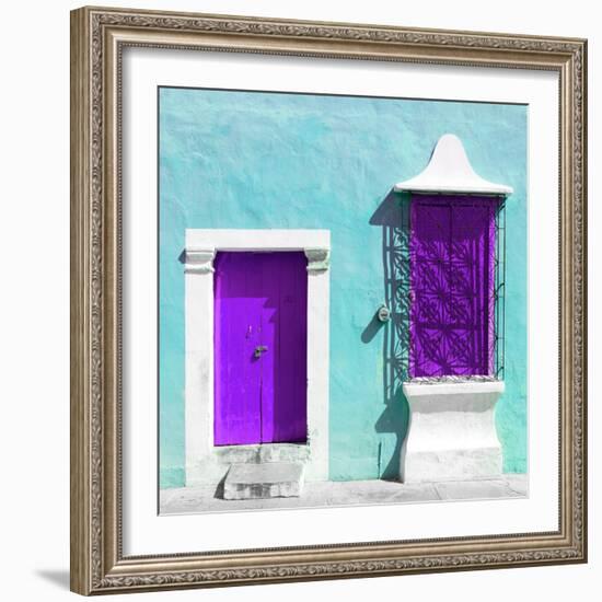 ¡Viva Mexico! Square Collection - "172 Street" Purple & Turquoise-Philippe Hugonnard-Framed Photographic Print