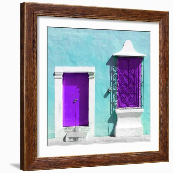 ¡Viva Mexico! Square Collection - "172 Street" Purple & Turquoise-Philippe Hugonnard-Framed Photographic Print