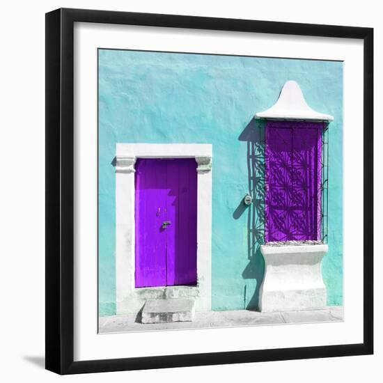 ¡Viva Mexico! Square Collection - "172 Street" Purple & Turquoise-Philippe Hugonnard-Framed Photographic Print