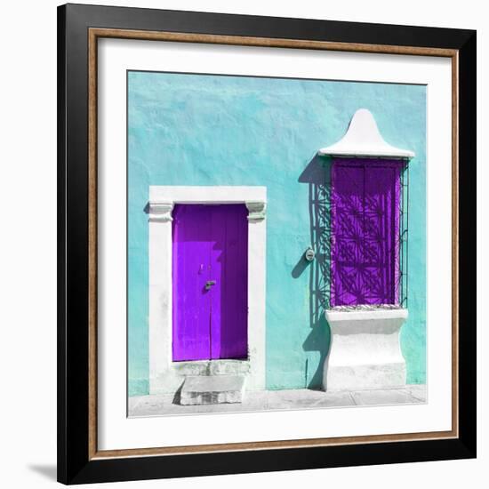 ¡Viva Mexico! Square Collection - "172 Street" Purple & Turquoise-Philippe Hugonnard-Framed Photographic Print