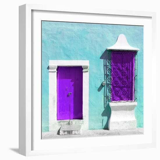 ¡Viva Mexico! Square Collection - "172 Street" Purple & Turquoise-Philippe Hugonnard-Framed Photographic Print