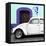 ¡Viva Mexico! Square Collection - "21-B" White VW Beetle Car II-Philippe Hugonnard-Framed Premier Image Canvas