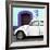 ¡Viva Mexico! Square Collection - "21-B" White VW Beetle Car II-Philippe Hugonnard-Framed Photographic Print