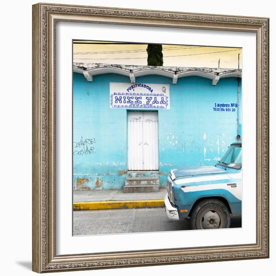 ¡Viva Mexico! Square Collection - "5 de febrero" Blue Wall-Philippe Hugonnard-Framed Photographic Print