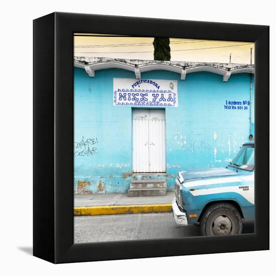 ¡Viva Mexico! Square Collection - "5 de febrero" Blue Wall-Philippe Hugonnard-Framed Premier Image Canvas