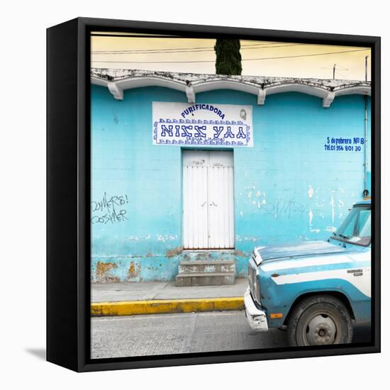 ¡Viva Mexico! Square Collection - "5 de febrero" Blue Wall-Philippe Hugonnard-Framed Premier Image Canvas