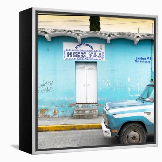 ¡Viva Mexico! Square Collection - "5 de febrero" Blue Wall-Philippe Hugonnard-Framed Premier Image Canvas