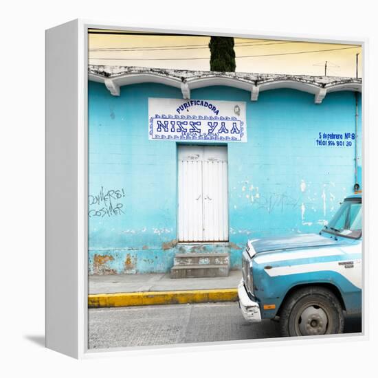 ¡Viva Mexico! Square Collection - "5 de febrero" Blue Wall-Philippe Hugonnard-Framed Premier Image Canvas