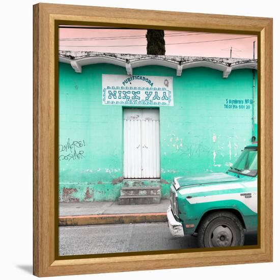 ¡Viva Mexico! Square Collection - "5 de febrero" Coral Green Wall-Philippe Hugonnard-Framed Premier Image Canvas