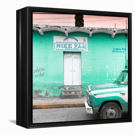 ¡Viva Mexico! Square Collection - "5 de febrero" Coral Green Wall-Philippe Hugonnard-Framed Premier Image Canvas