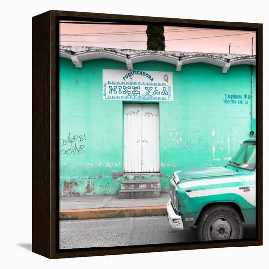 ¡Viva Mexico! Square Collection - "5 de febrero" Coral Green Wall-Philippe Hugonnard-Framed Premier Image Canvas