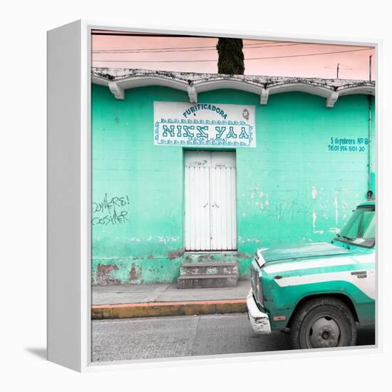 ¡Viva Mexico! Square Collection - "5 de febrero" Coral Green Wall-Philippe Hugonnard-Framed Premier Image Canvas