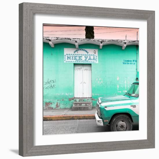 ¡Viva Mexico! Square Collection - "5 de febrero" Coral Green Wall-Philippe Hugonnard-Framed Photographic Print