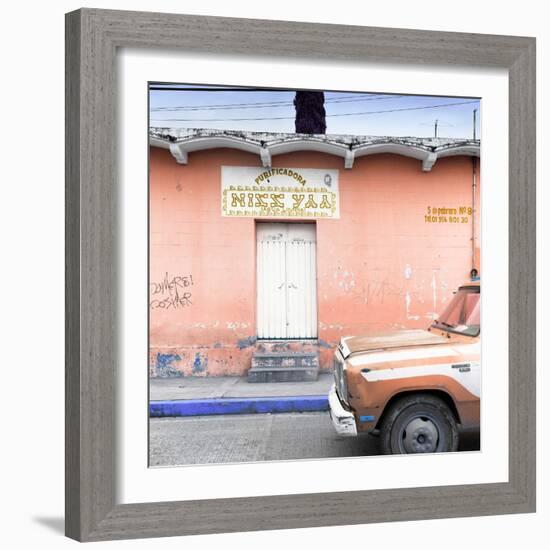 ¡Viva Mexico! Square Collection - "5 de febrero" Coral Wall-Philippe Hugonnard-Framed Photographic Print