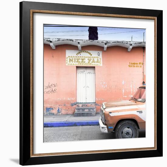 ¡Viva Mexico! Square Collection - "5 de febrero" Coral Wall-Philippe Hugonnard-Framed Photographic Print