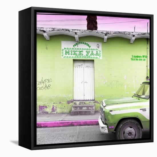 ¡Viva Mexico! Square Collection - "5 de febrero" Lime Green Wall-Philippe Hugonnard-Framed Premier Image Canvas