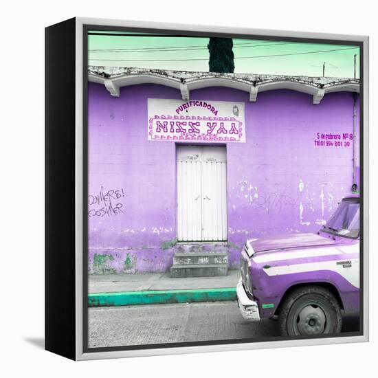 ¡Viva Mexico! Square Collection - "5 de febrero" Purple Wall-Philippe Hugonnard-Framed Premier Image Canvas