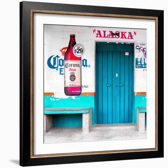 ¡Viva Mexico! Square Collection - "ALASKA" Turquoise Bar-Philippe Hugonnard-Framed Photographic Print